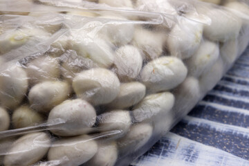 organic haricot beans on wooden background
