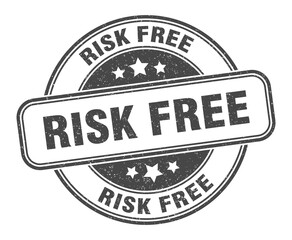 risk free stamp. risk free label. round grunge sign