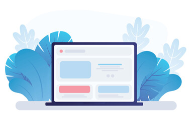 Adaptive programming icons set. Multi device development, software engineering. Responsive web design, The website is open on computer, laptop, tablet and smartphone. Flat vector /Icon illustration.
