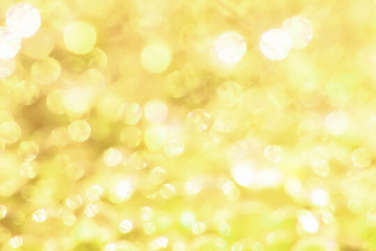 Abstract Blur Bokeh Background, Let's Celebrate With Bright Colored Lights Background. Pile Of Gold, 