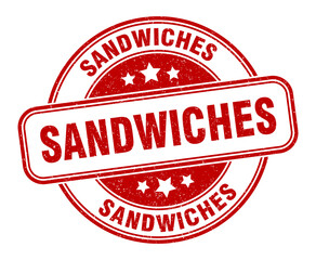 sandwiches stamp. sandwiches label. round grunge sign