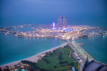 Fototapeta na wymiar ABU DHABI, UAE - DECEMBER 8, 2016: Atlantis Hotel in Abu Dhabi. Jumeirah Island.