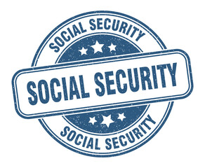 Fototapeta premium social security stamp. social security label. round grunge sign