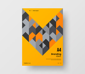 Vertical corporate identity A4 report cover. Abstract geometric vector business presentation design layout. Amazing company front page illustration brochure template.