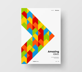 Obraz na płótnie Canvas Vertical corporate identity A4 report cover. Abstract geometric vector business presentation design layout. Amazing company front page illustration brochure template.