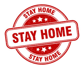 stay home stamp. stay home label. round grunge sign