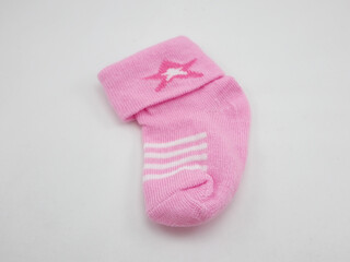 Baby socks pair wear for feet pink color with star