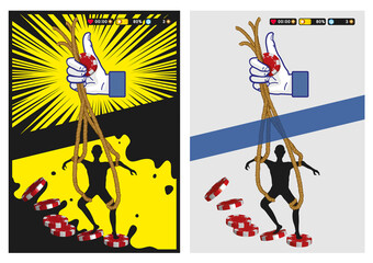 [Vector] Addiction warning theme poster background