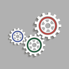 Metal gears set. Factory gears vector icon. Mechanical gear. The image of the gear. Machine gear. Cogwheel gear
