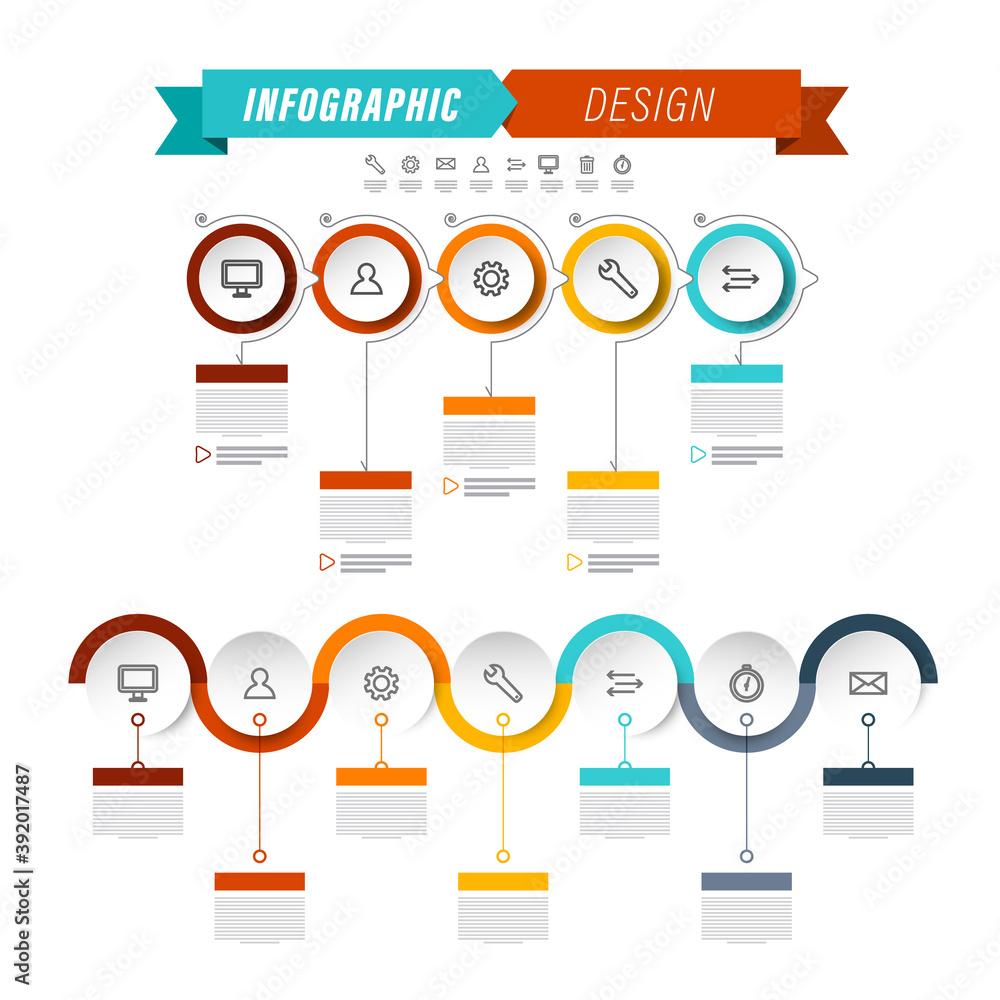 Poster circle infographic elements with sample text design