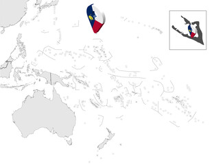 Obraz premium Location Map of Wake Island on map Oceania and Australia. Wake Island flag map marker location pin. High quality map of Wake Island your design. Oceania. EPS10.