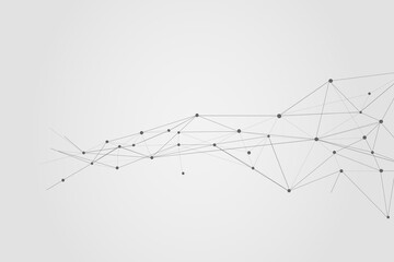 Abstract connecting dots, Polygonal background, technology design, vector illustration