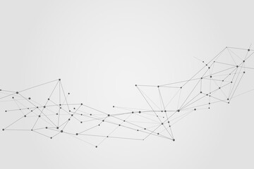 Abstract connecting dots, Polygonal background, technology design, vector illustration