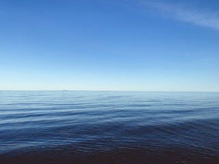 Blue horizon of the sea, seascape background