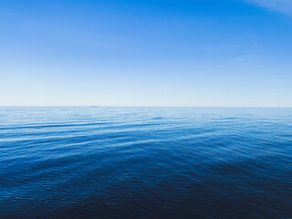 Blue horizon of the sea, seascape background - obrazy, fototapety, plakaty