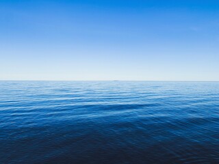 Blue horizon of the sea, seascape background - 392018485