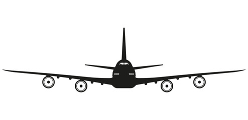 Boeing 747-8 front view - obrazy, fototapety, plakaty
