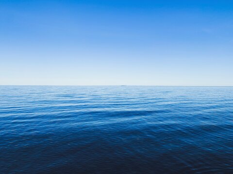 Blue horizon of the sea, seascape background