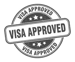 visa approved stamp. visa approved label. round grunge sign