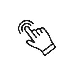Clicking hand icon. Finger pointer vector graphic. Click symbol.