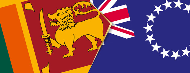 Sri Lanka and Cook Islands flags, two vector flags.