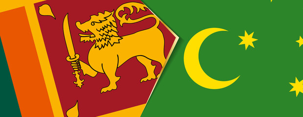 Sri Lanka and Cocos Islands flags, two vector flags.