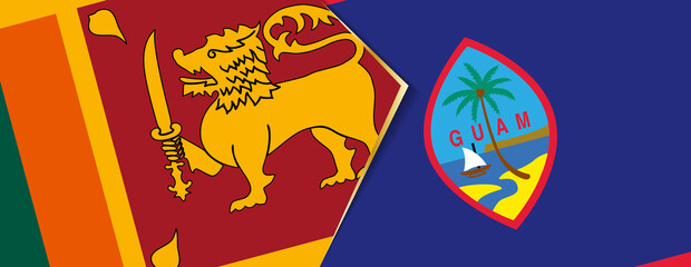 Sri Lanka and Guam flags, two vector flags.