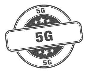5g stamp. 5g label. round grunge sign