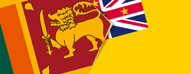 Sri Lanka and Niue flags, two vector flags.