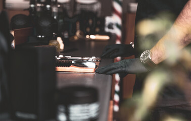 Barbershop getting ready to work.