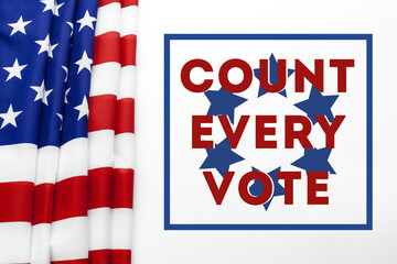 Count every vote sign and USA Flag as Background