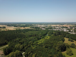 Fototapeta na wymiar The forest of Cheverny, in Loire Valley, view from above.