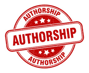 authorship stamp. authorship label. round grunge sign