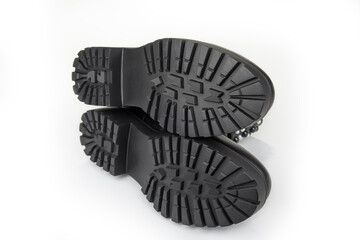 New working shoes soles on a white background