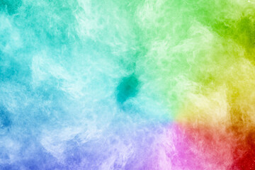 Explosion of colored powder on white background.