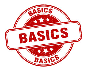 basics stamp. basics label. round grunge sign