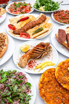 Sirdan, Traditional Turkish Stuffed rice tripe or offal food on the table in Turkish Restaurant. Shirdan Dolma is the favorite food Adana city of Turkey. 