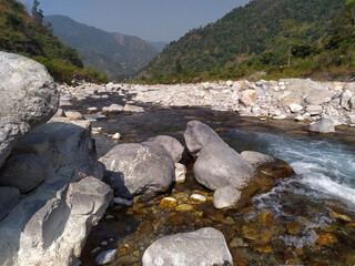 Flowing water of nature's lap mountain river