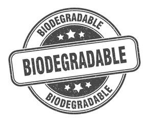 biodegradable stamp. biodegradable label. round grunge sign