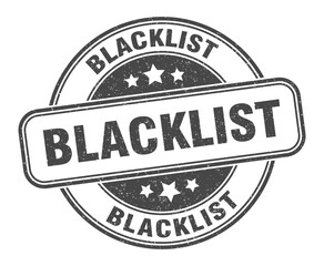 blacklist stamp. blacklist label. round grunge sign