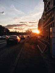 sunset in the city