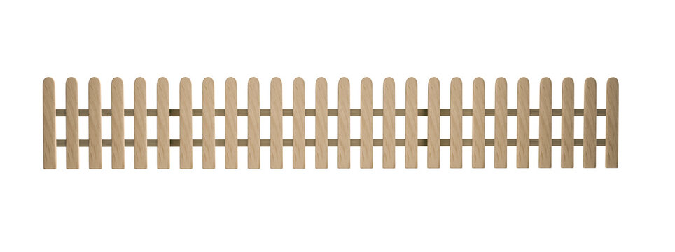 3D Wooden fence at ranch isolated over white background with clipping path