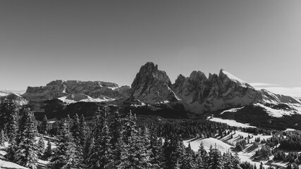 mountains in the snow