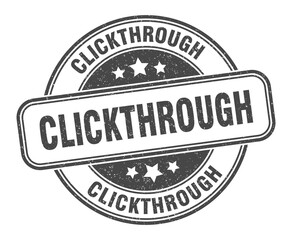 clickthrough stamp. clickthrough label. round grunge sign