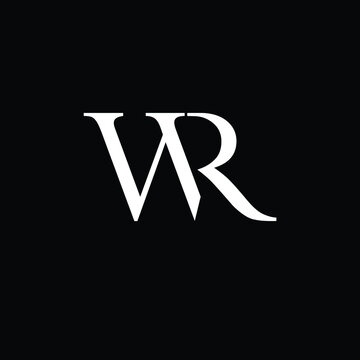 Creative Professional Trendy and Minimal Letter WR Logo Design in Black and White Color, Initial Based Alphabet Icon Logo in Editable Vector Format