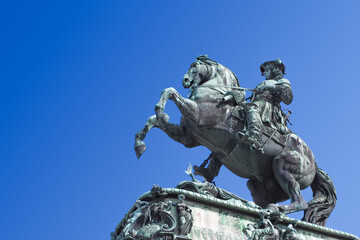 Fragment of monument of Prince Eugene of Savoy at Heldenplatz in Vienna, Austria.
