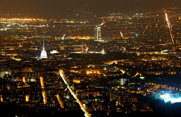 Fototapeta na wymiar breathtaking view of the city of Turin in Italy seen from above