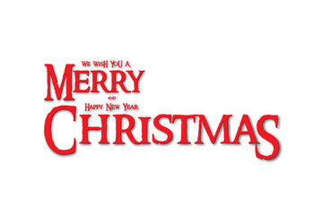 Merry Christmas text. Xmas Lettering design, isolated. We wish you a Merry Christmas and Happy New Year, vector text. Vector illustration