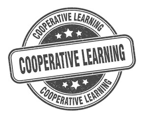 cooperative learning stamp. cooperative learning label. round grunge sign