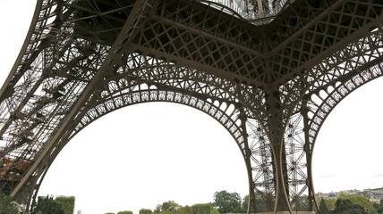 Eiffel Tower with all the truss seen from below